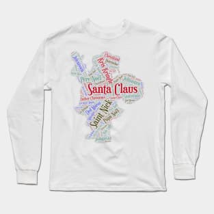 Santa Claus Wordcloud for Lighter Backgrounds Long Sleeve T-Shirt